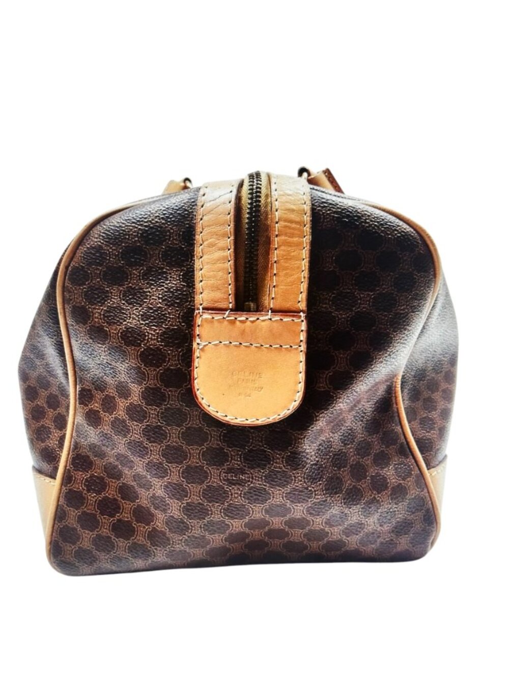 Authentic Celine Macadam Boston Brown PVC  Leather Travel Bag UNISEX - Picture 3 of 7